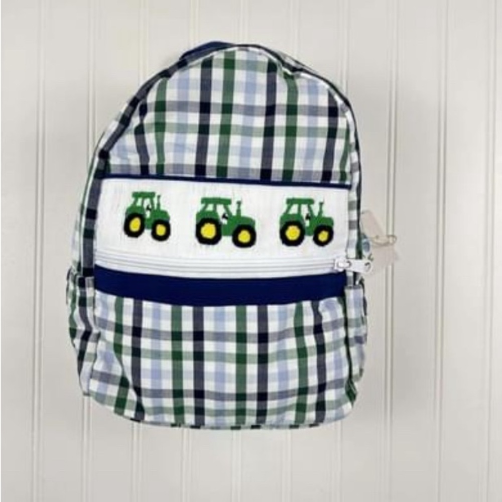 Small Tractor Backpack- Hand Smocked